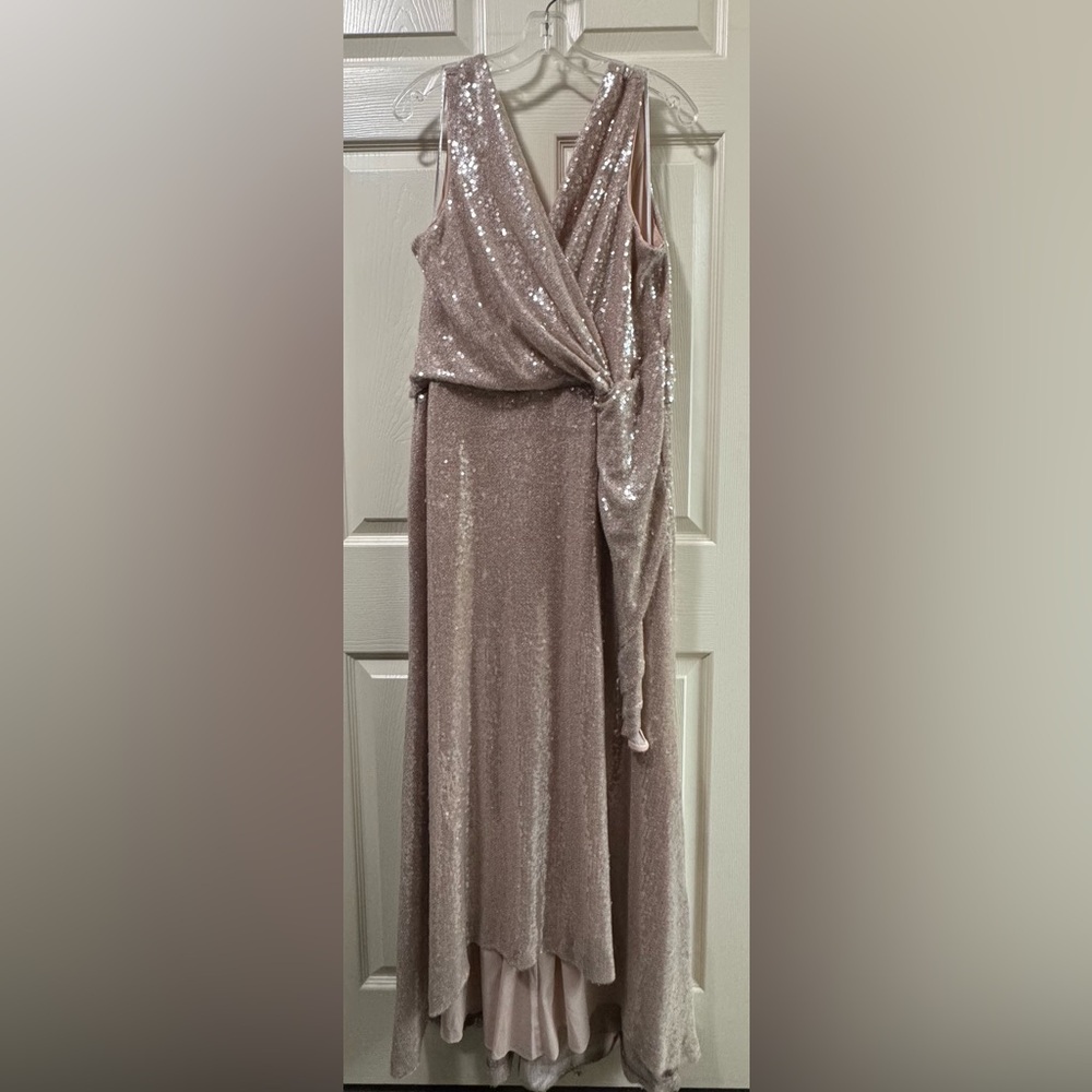 Kay Unger Champagne Sequin Dress